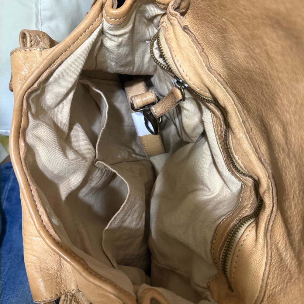 Sundance Floral Tan Leather Shoulder Bag - Picture 5 of 6